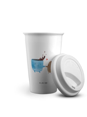 Mr. & Mrs. Panda Trinkbecher Kaffee Bohne ohne Spruch in Weiß