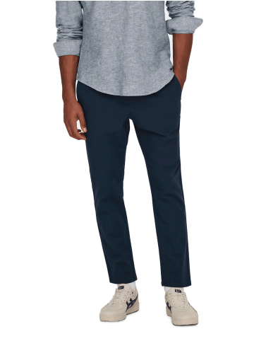 Only&Sons Jogginghose ONSLINUS CROP LIN tapered in Blau