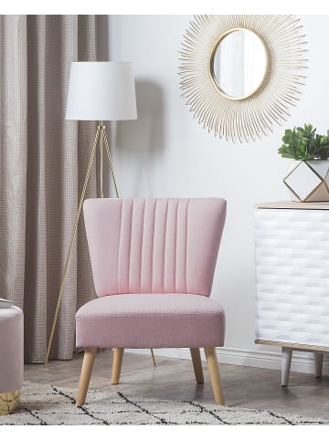 Beliani Sessel VAASA in Rosa/Braun - (W) 61 x (H) 85 x (L) 60 cm