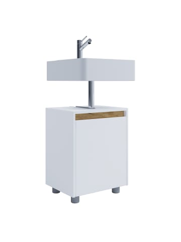 VCM  Holz Badschrank Badunterschrank 55x42x33 Cosila in Weiß / Honig-Eiche