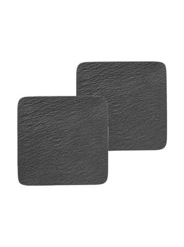 Villeroy & Boch 2er Set Servierplatten Manufacture Rock in schwarz