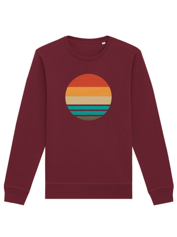 wat? Apparel Sweatshirt Retro sunset ocean in Weinrot