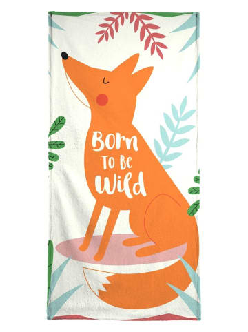 Juniqe Handtuch "Born to Be Wild Fox" in Grün & Orange