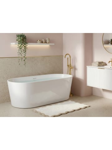 Beliani Freistehende Badewannen RESTINGA in Weiß - (W) 81 x (H) 59 x (L) 167 cm