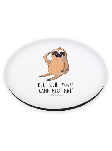 Mr. & Mrs. Panda Rund Magnet Faultier Vogel mit Spruch in Weiß