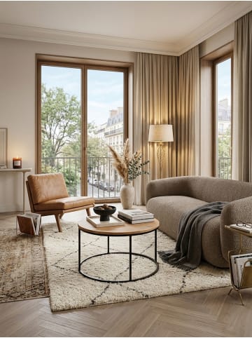 KADIMA DESIGN Couchtisch 60x43x60 cm Massivholz / Metall Sofatisch, Design