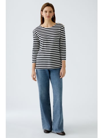 Oui T-Shirt SUNALA in black offwhite