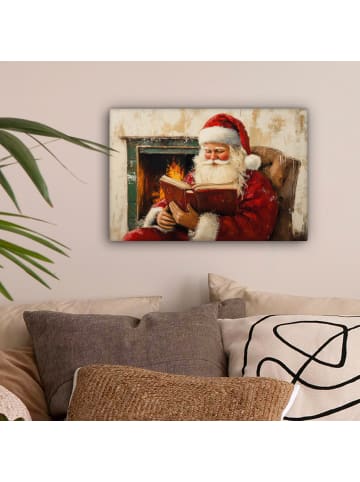 MuchoWow Leinwand Bilder Dunkelrot