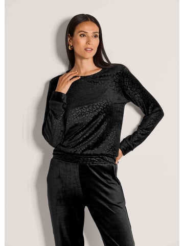 MADELEINE Langarm Animal-Print Pullover in schwarz