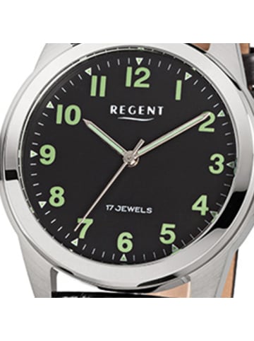 Regent Armbanduhr Regent Handaufzuguhren schwarz mittel (ca. 39mm)