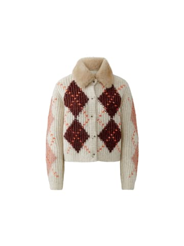 Oui Strickjacke mit 52 cm Länge in Lt Stone Red