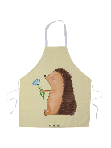 Mr. & Mrs. Panda Latzschürze Igel Blumen ohne Spruch in Gelb Pastell