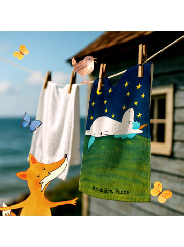 Mr. & Mrs. Panda Gästehandtuch Einhorn Sternenhimmel Design ohne... in Weiß
