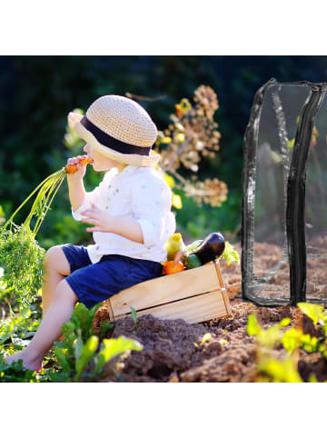 relaxdays Folienfrühbeet in Transparent/ Schwarz - (B)130 x (H)50 x (T)60 cm