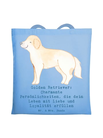 Mr. & Mrs. Panda Tragetasche Golden Retriever Charme mit Spruch in Sky Blue