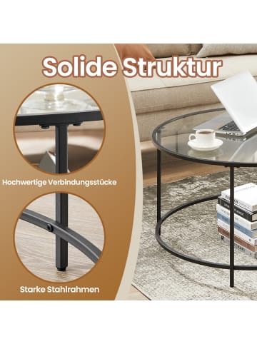 VASAGLE Couchtisch Baris in Schwarz - (B)84 x (H)45.5 x (T)84 cm