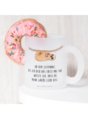 Mr. & Mrs. Panda Glas Faultier Kind mit Spruch in Transparent