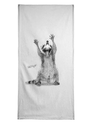 Juniqe Handtuch "Racoon" in Grau & Schwarz