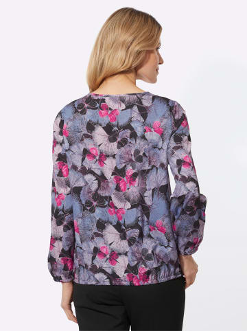 Sieh an! Langarm-Bluse in traube-fuchsia-bedruckt