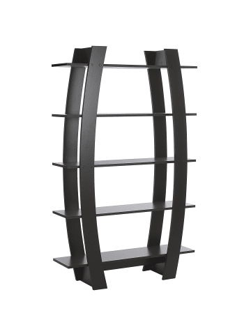 Beliani Bücherregal KENER in Schwarz - (W) 111 x (H) 180 x (L) 29 cm