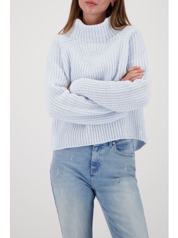 monari Pullover aus Chenille-Garn mit Perlfangmuster in Ice Blue