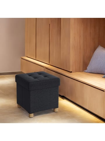 SONGMICS Sitzhocker Melisa in Schwarz - (B)38 x (H)40 x (T)38 cm