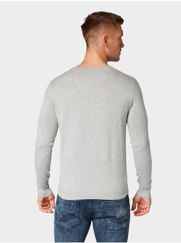 Tom Tailor Tom Tailor Pullover Strickpullover Basic Crew-Neck Melange in hellgrau