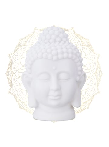 relaxdays 2 x Buddha Kopf in Weiß