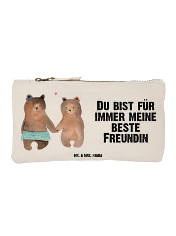 Mr. & Mrs. Panda Schminktasche Bär Freundin mit Spruch in Weiß
