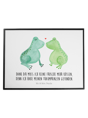 Mr. & Mrs. Panda Schreibunterlage Frosch Liebe mit Spruch in Weiß