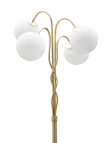 Mauro Ferretti Goldene Stehlampe aus Metall mit 4 Glaskugeln, Ø 54 x 176 cm