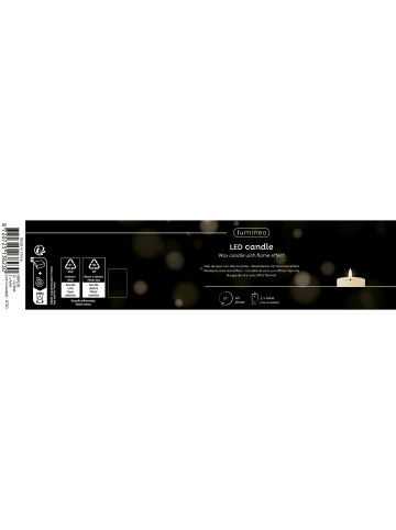 LUMINEO LED Wachskerze 19 x 7 cm batteriebetrieben in Grau