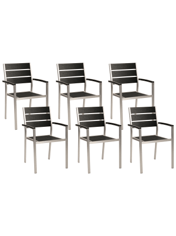 Beliani 6er-Set Esszimmerstuhl VERNIO in Schwarz/Silber