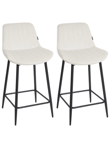 Beliani 2-tlg Barhocker DUBROVNIK in Beige/Schwarz
