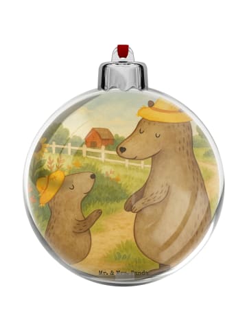 Mr. & Mrs. Panda Weihnachtskugel Bären mit Hut Design ohne Spruch in Weiß