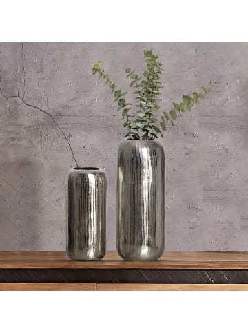 FineBuy Vase in Silber / Aluminium / 16x16x16
