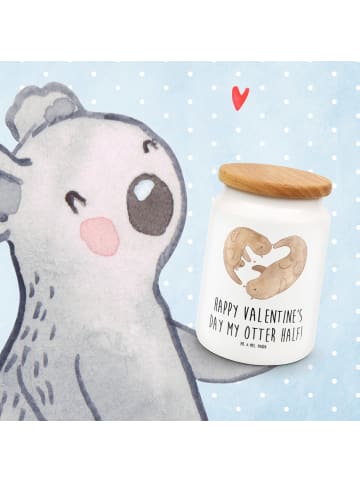 Mr. & Mrs. Panda gebäckdose Otter Valentine mit Spruch in Weiß