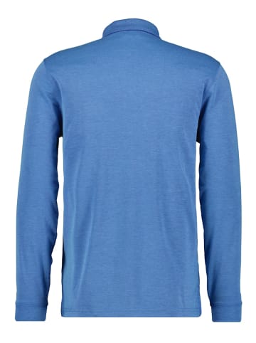 Ragman Softknit-Poloshirt Langarm mit Zip in Blau
