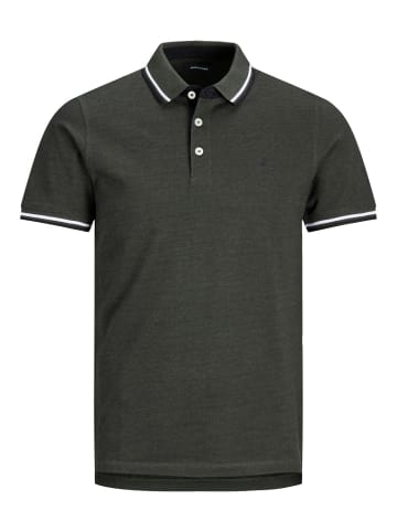 Jack & Jones Polo Shirt JJEPAULOS Sommer Hemd Kragen Pique Cotton in Dunkelgrün