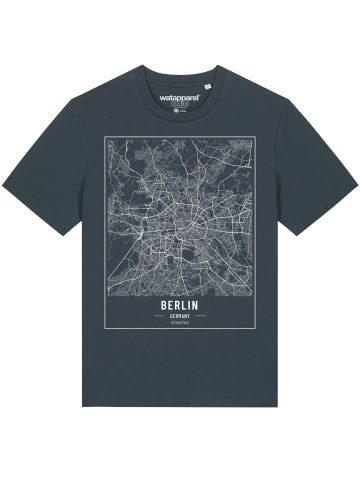 wat? Apparel T-Shirt City maps Berlin Landkarte in India Ink Grey