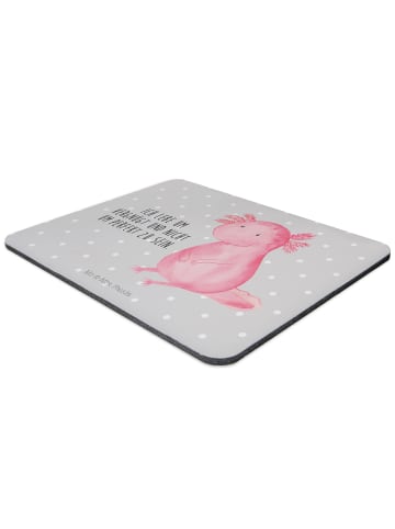Mr. & Mrs. Panda Mauspad Axolotl Niedlich mit Spruch in Grau Pastell