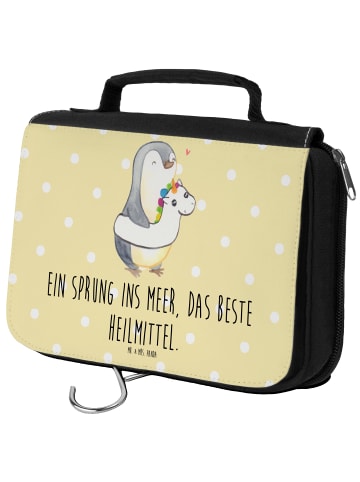 Mr. & Mrs. Panda Kosmetiktasche Sommermeerheilkraft mit Spruch in Gelb Pastell