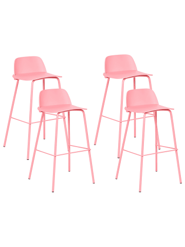 Beliani 4-tlg Barhocker MORA in Rosa