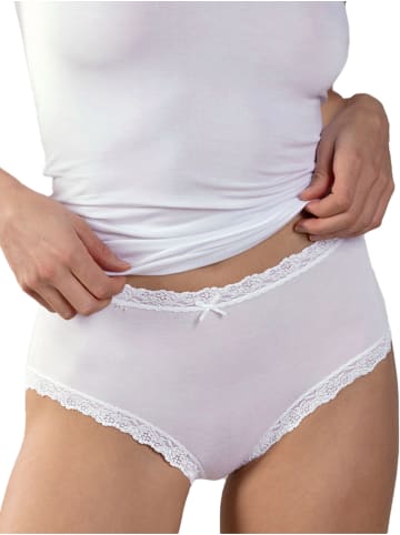 Nina von C. 6er Pack Damen Taillenslip in weiss-schwarz