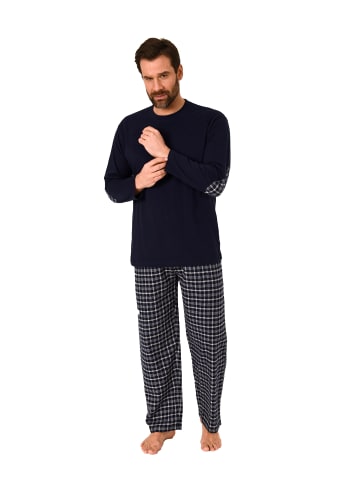 NORMANN Schlafanzug Pyjama lang Flanell Hose - 67427 in navy