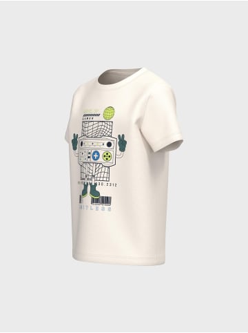 name it T-Shirt 2er-Set Kurzarm Rundhals Regular Fit Print in Weiß-Gelb