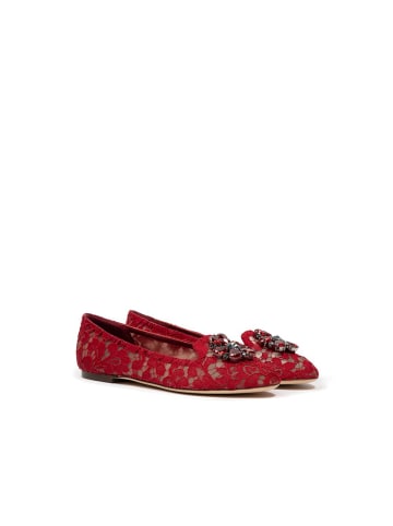 Dolce & Gabbana Rot Viskose Ballerina Flache Schuhe