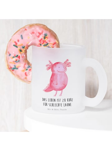 Mr. & Mrs. Panda Becher Axolotl Glücklich mit Spruch in Transparent