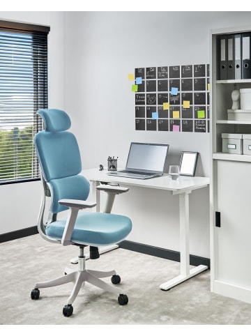 Beliani Bürostuhl VISCOUNT in Blau/Grau/Beige - (W) 50 x (H) 121 x (L) 63 cm