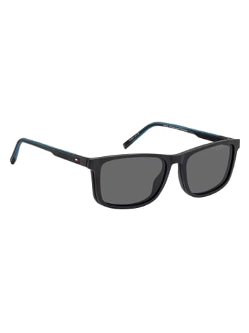 Tommy Hilfiger Herren Brillenfassung mit Sonnenbrillen-Clip Quadrat Schwarz